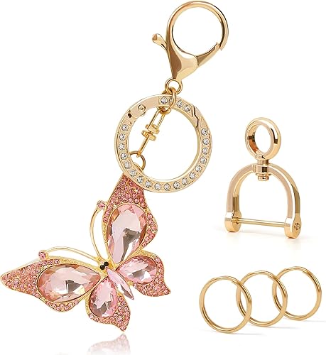 YGMONER Llavero de cristal para coche y bolsa de accesorios gratis con caja de regalo