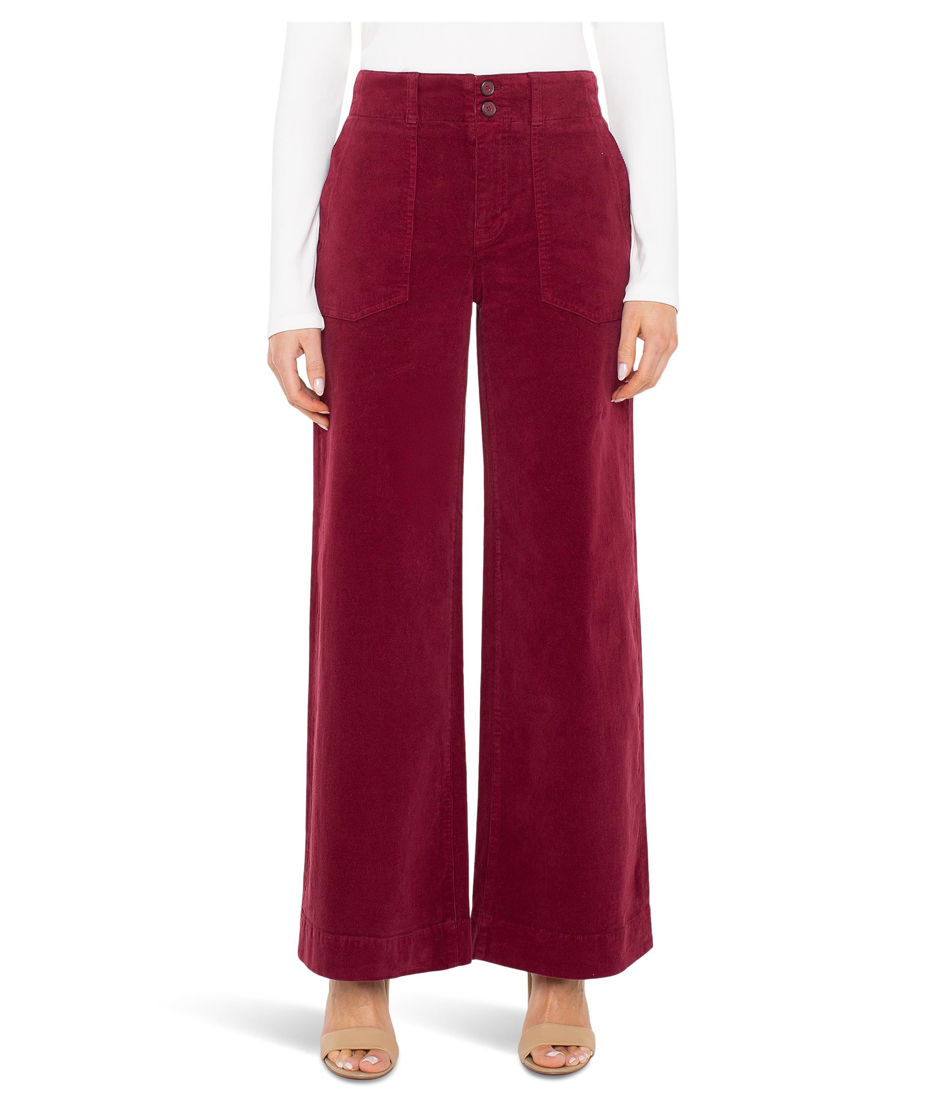 Liverpool Womens Utility Pocket Wide Leg Pants