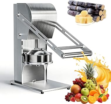 Commercial Manual Juicer Machine, Hand Press Sugarcane Juicer, 99.9% Juice Yield, Stainless Steel, Anti-slip Base, Detachable Design, for Orange & Pomegranate, Watermelon, Vegetables