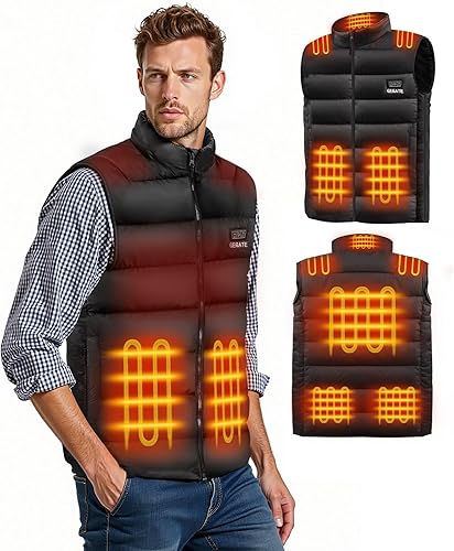 GEGATE Heated Vest Size Adjustable for Men & Women, 20000mAh Battery Included, L