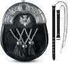 Leather sporran scottish highland wear celtic chain belt kilt accessories