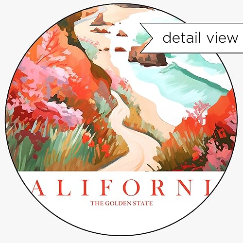 Miniatura 3 de ColorAndFlair California Travel Print Golden State Souvenir CA Nature - Póster retro de paisaje costero (12 x 16 pulgadas)