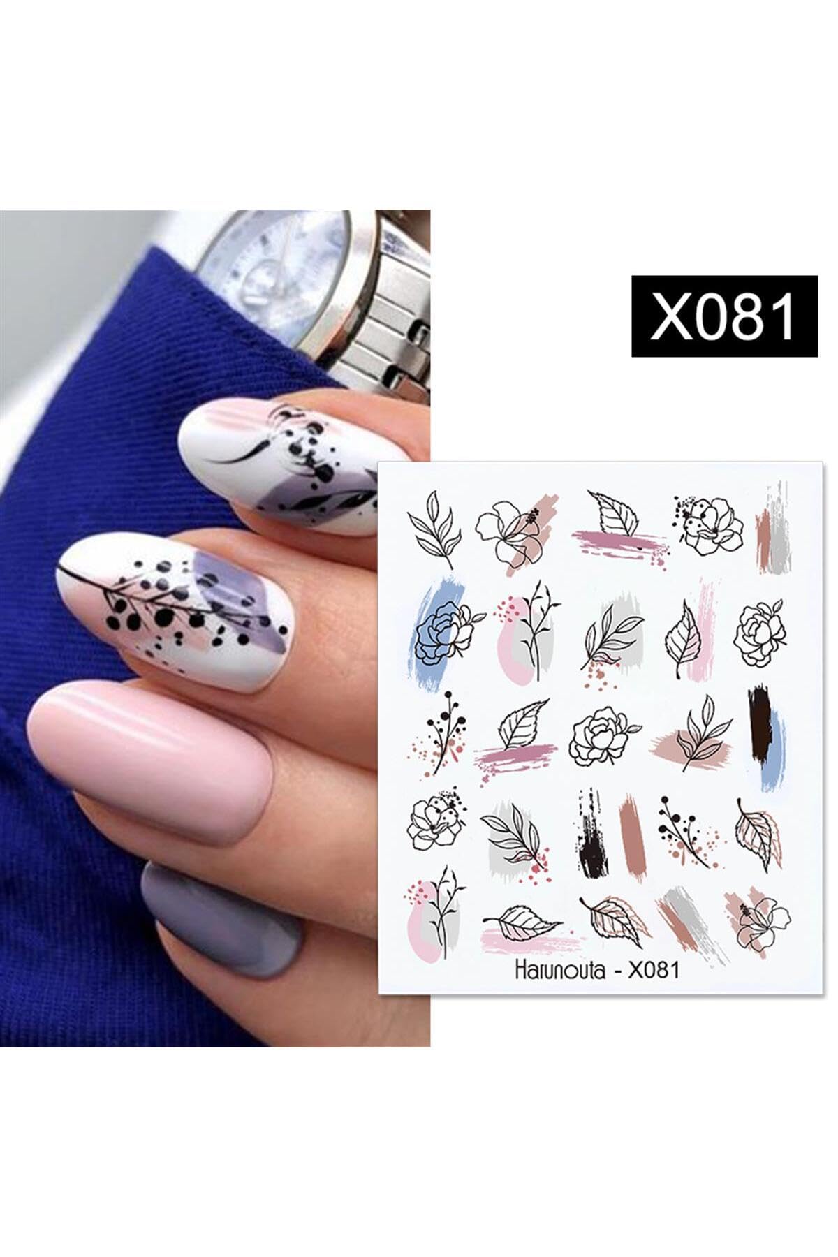 Tırnakmania Su Transferli Nail Art Sticker X081 (52340-1) 3922