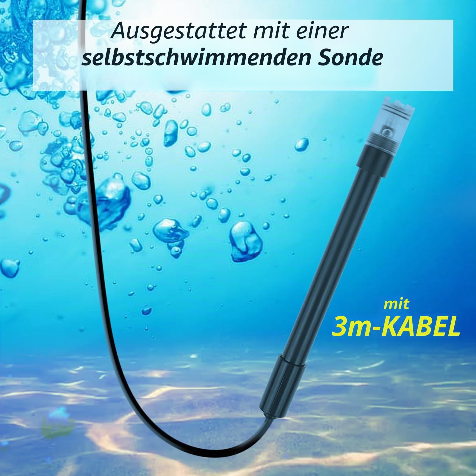 Digital Aufgelöst Sauerstoff Stifttyp Lang Kabel DO Meter ATC Wasser Qualität Prüfer mit Selbst Schwebend Sonde Lang Kabel Elektrode Und Niedrig Batterie Indikator