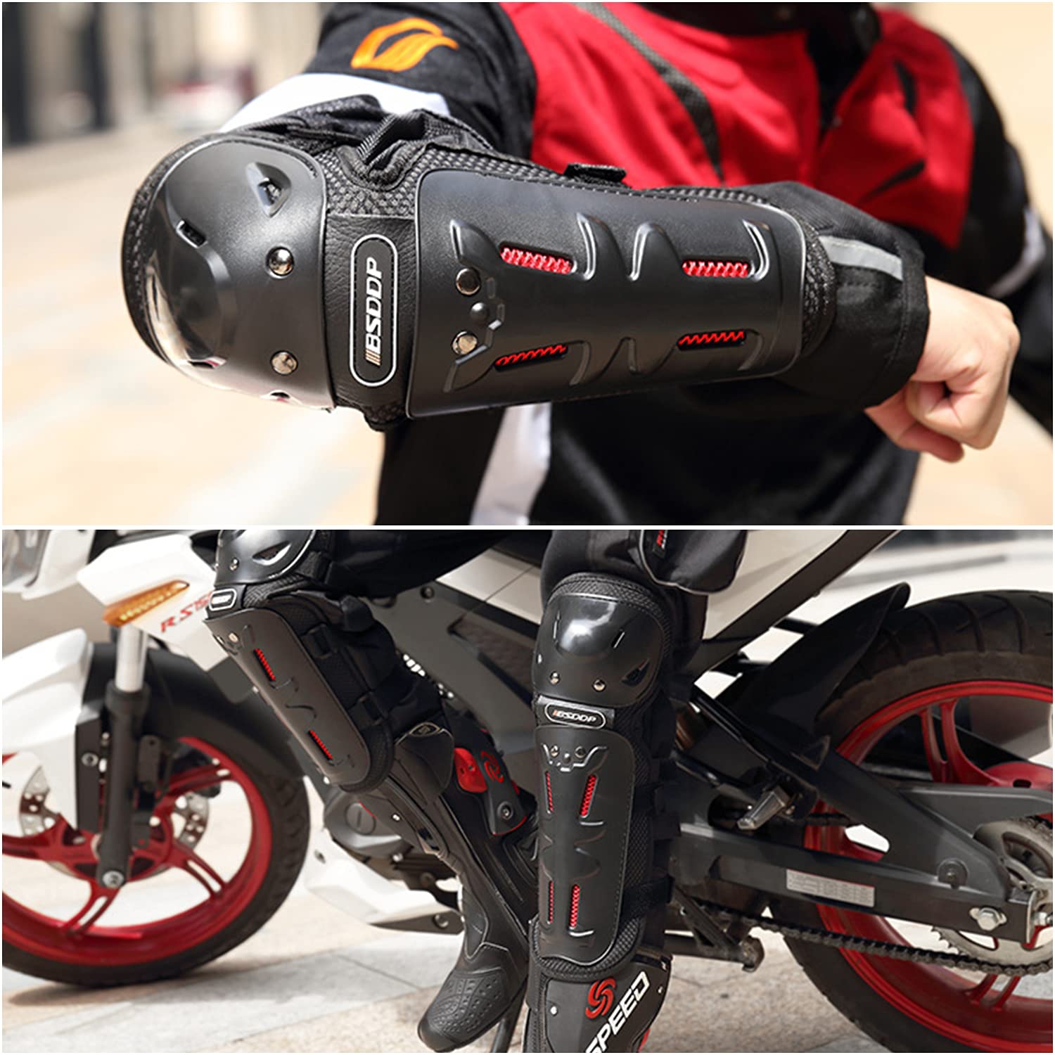 MUYDZ Motorcycle Knee and Elbow Pads, 4Pcs Protective Gear for Men & Women – Adjustable Breathable Knee Pads for Motocross, Skateboarding, Mountain Biking, and Extreme Sports - Image 6