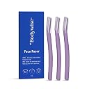 Be Bodywise Reusable Face Razor For Women - Pack of 3 | Instant & Painless Hair Removal | For Eyebrows, Upper Lip, Forehead, Peach Fuzz, Chin and Sideburns | Stainless Steel Blade & Firm Grip | Purple gallery image