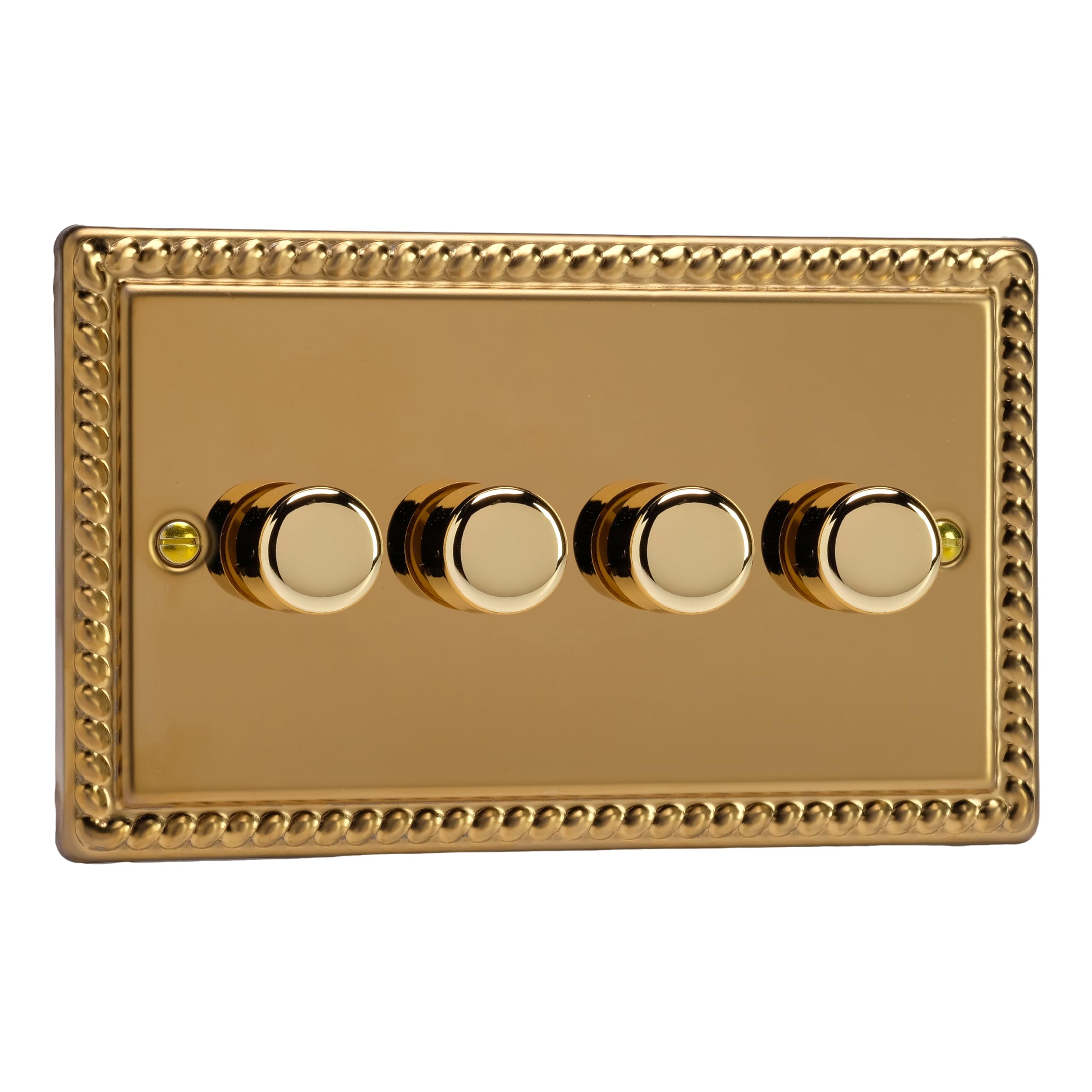 Varilight Georgian Brass, LED Dimmer Switch - V-Pro Series, 4 Gang (Double), 1 or 2 Way, 250 Watt (Trailing Edge) โ image 1