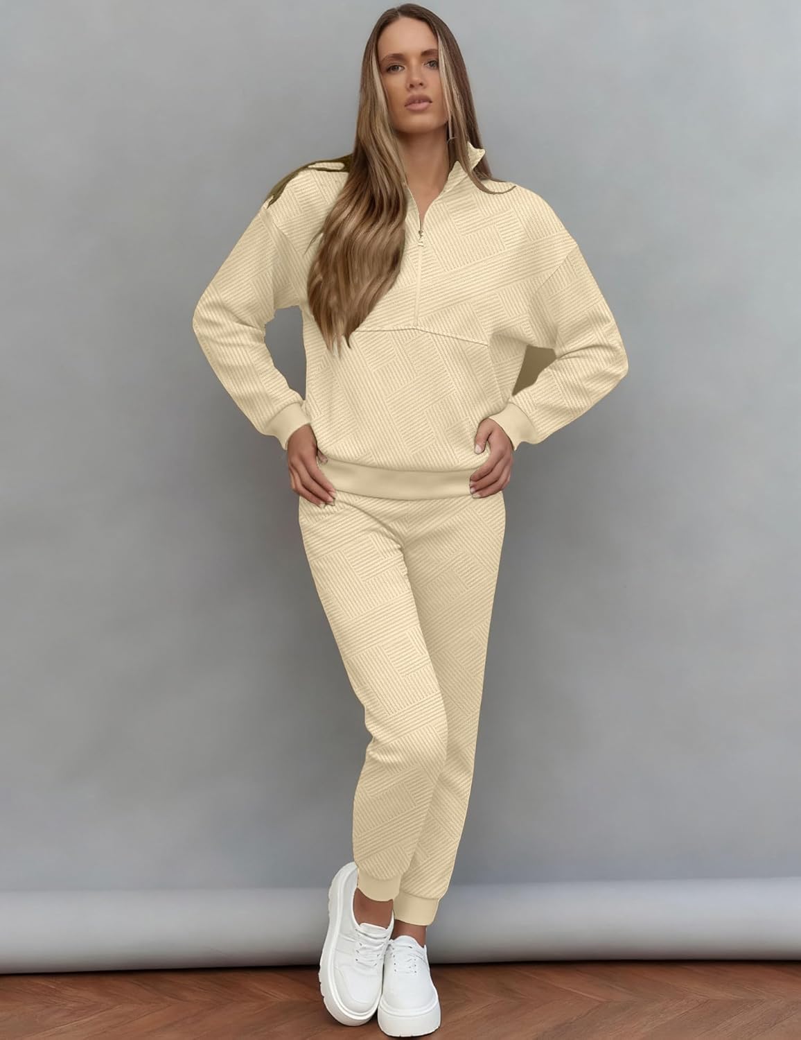 Bealin 2 Piece Sets for Women Sweatsuit Long Sleeve Half Zip Tops and Sweatpants Workout Tracksuit Matching Sets - Image 3