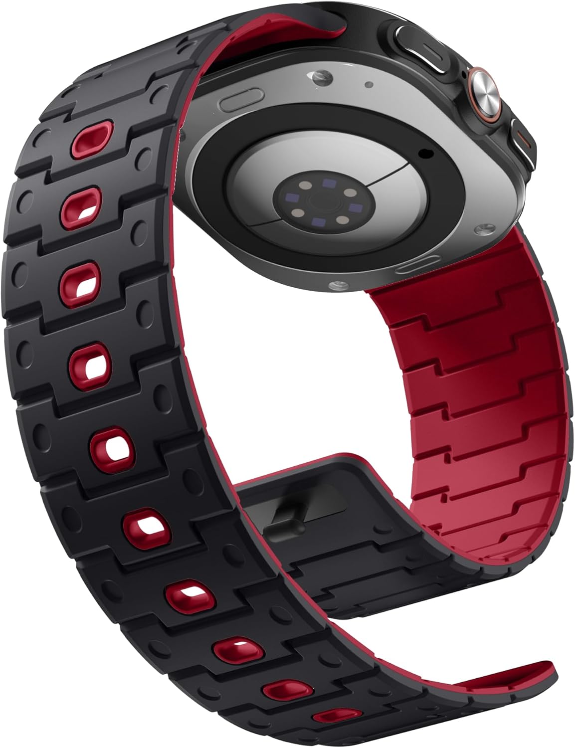 Bandletic Magnetic Silicone Watch Band Compatible with Samsung Galaxy Watch Ultra 47mm (2025/2024) Buckle Design Adjustable Wristbands Accessories Replacement Straps for Men and Women