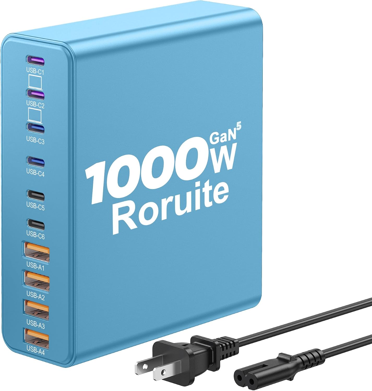 1000W USB C Charging Station, 120W PD GaN5 Super Fast USB C Charger Block