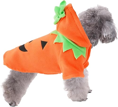apott Disfraz de calabaza para perro, ropa de Halloween para mascotas, divertida sudadera con capucha para Navidad, fiesta de cumpleaños, talla L