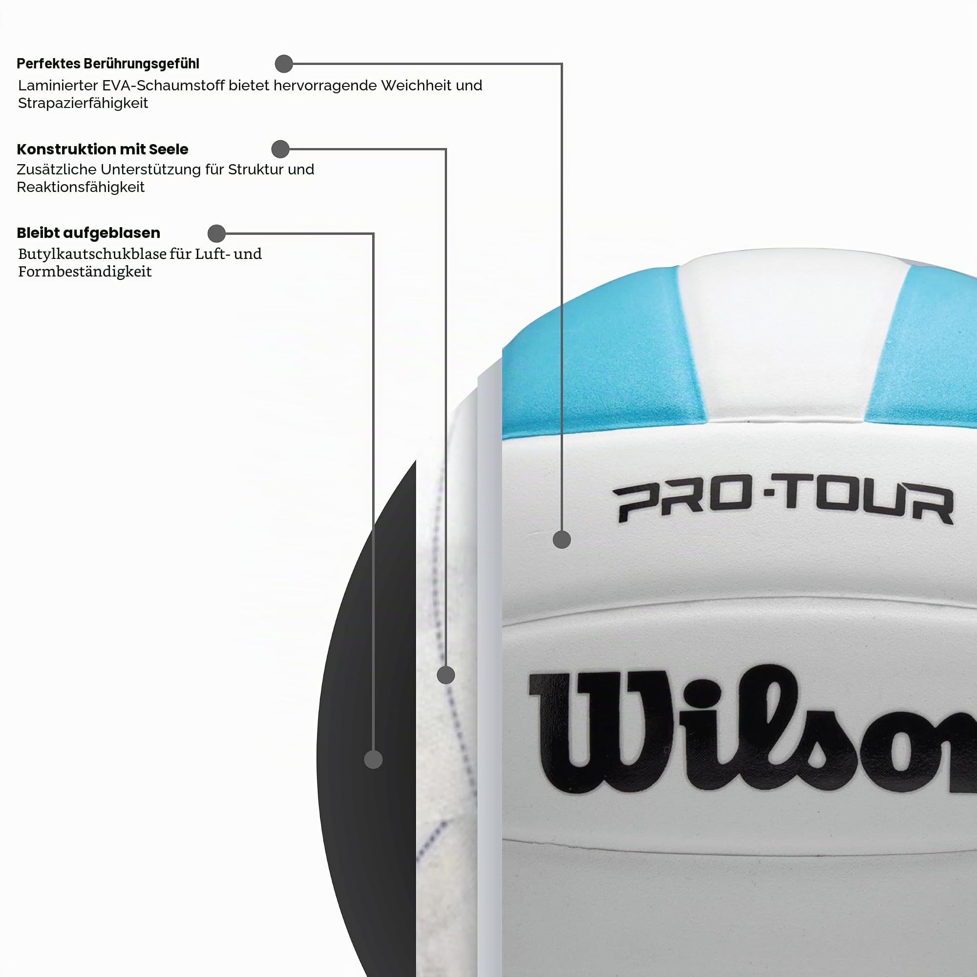 Wilson Pro Tour Volleybälle für den Innenbereich, offizielle Größe