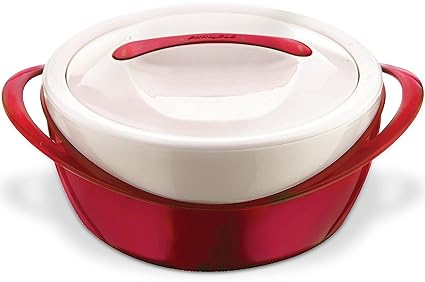 Pinnacle Thermoware Casserole Dish - Large Soup and Salad Bowl - Insulated Serving Bowl with Lid 3.6 qt, Red