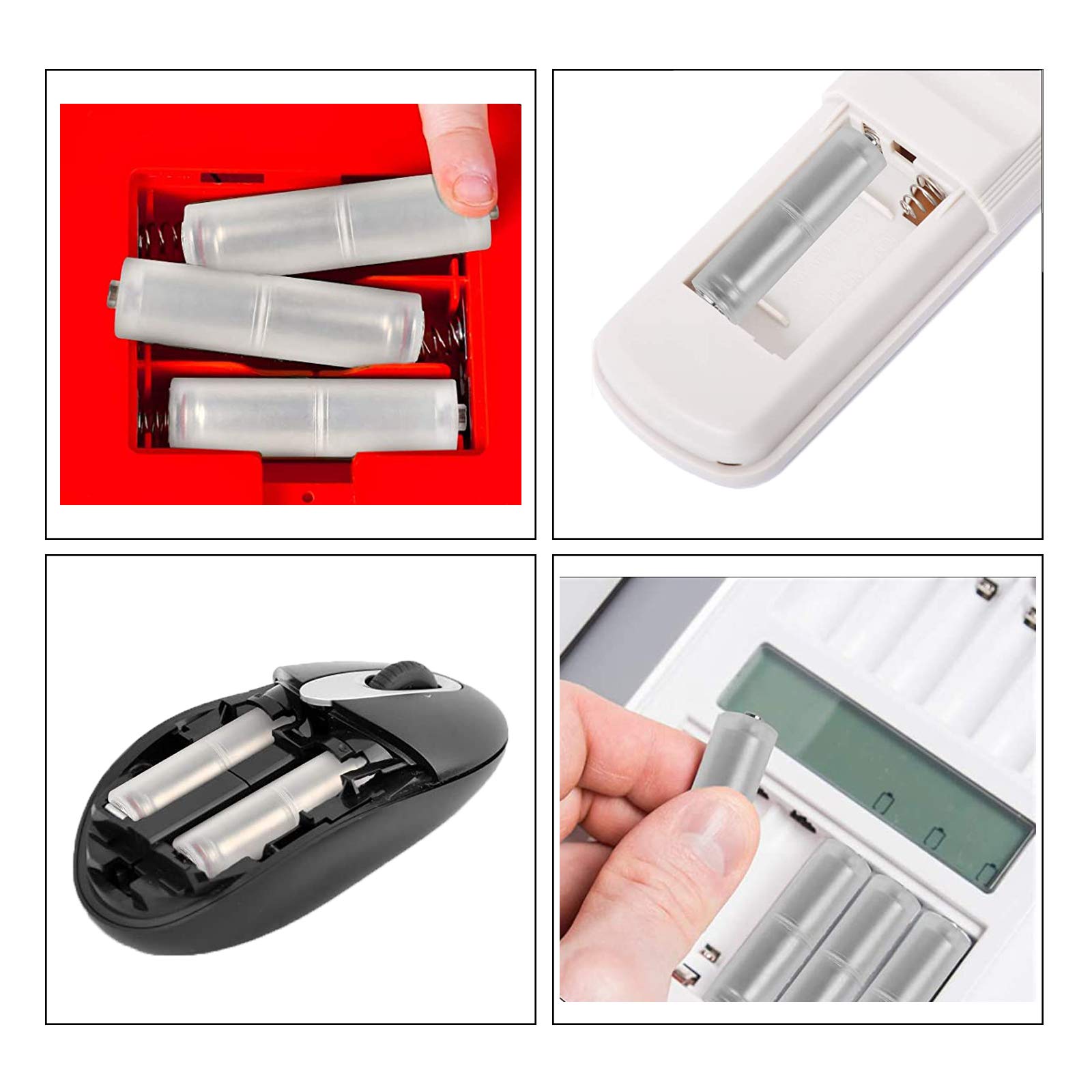 duoyif Adaptador Transparente BateríA AdaptacióN Adaptador del BateríA Convertidor BateríA del Convertidor AdaptacióN BateríA Convertidor Caja Pack of 10 Convert AAA To AA Batteries