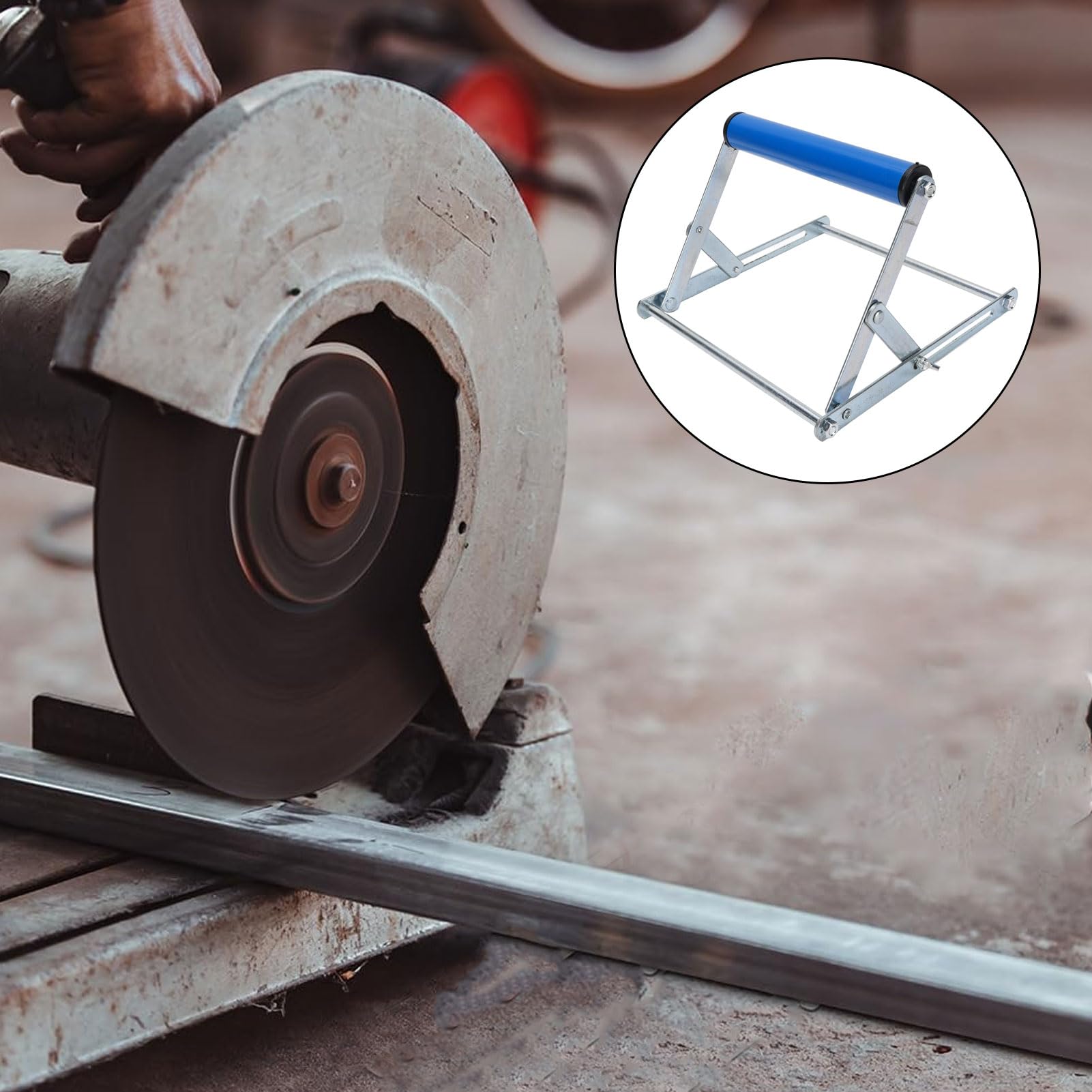 Adjustable Table Saw Roller Stand – 500 Lbs Capacity, Quick Release Mount, Height Extends To 114 Inches (Blue)