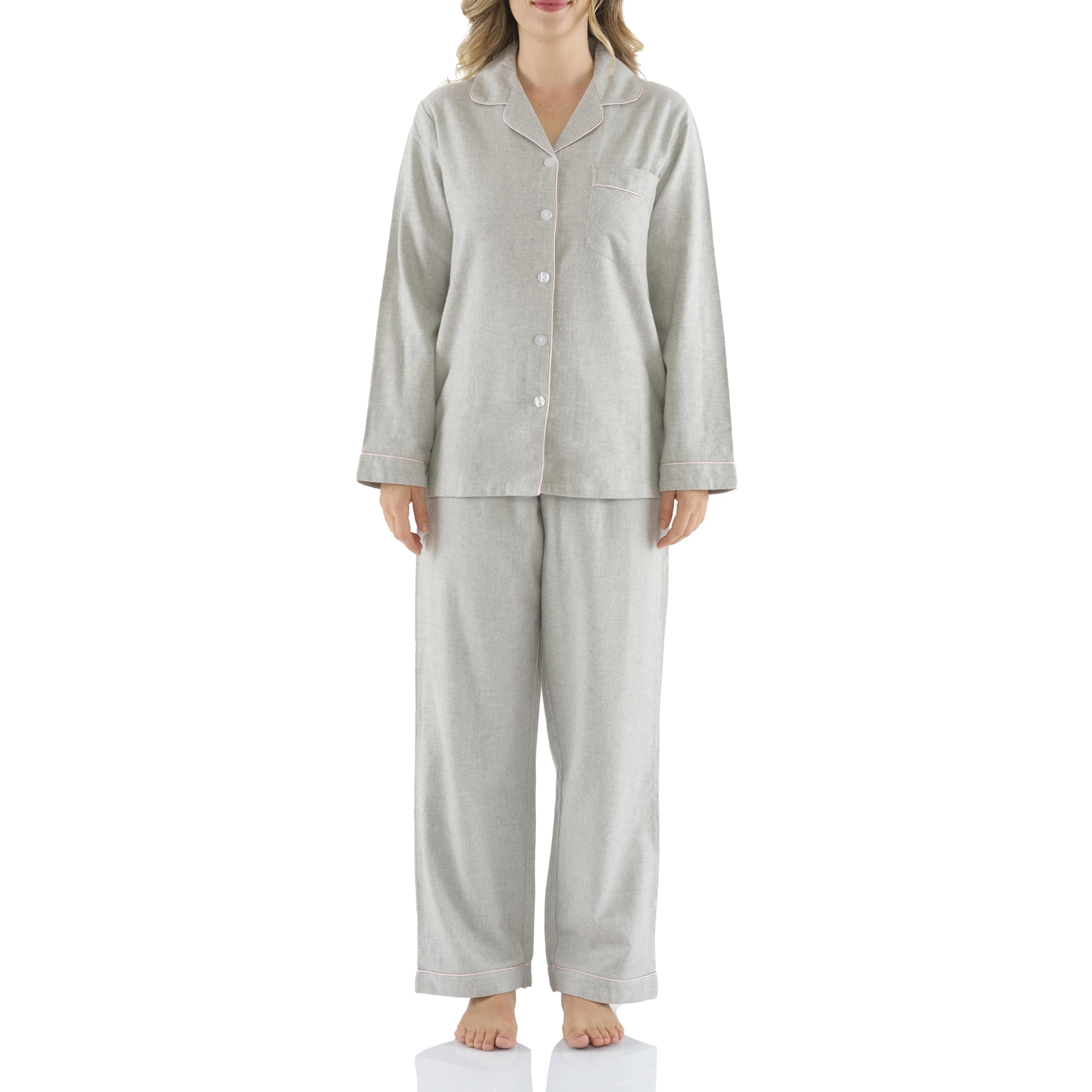 Pijama largo para mujer, 100% franela de algodón, pijama extra suave para mujer, cálido y grueso, ropa de dormir de invierno de alta calidad y ropa de salón