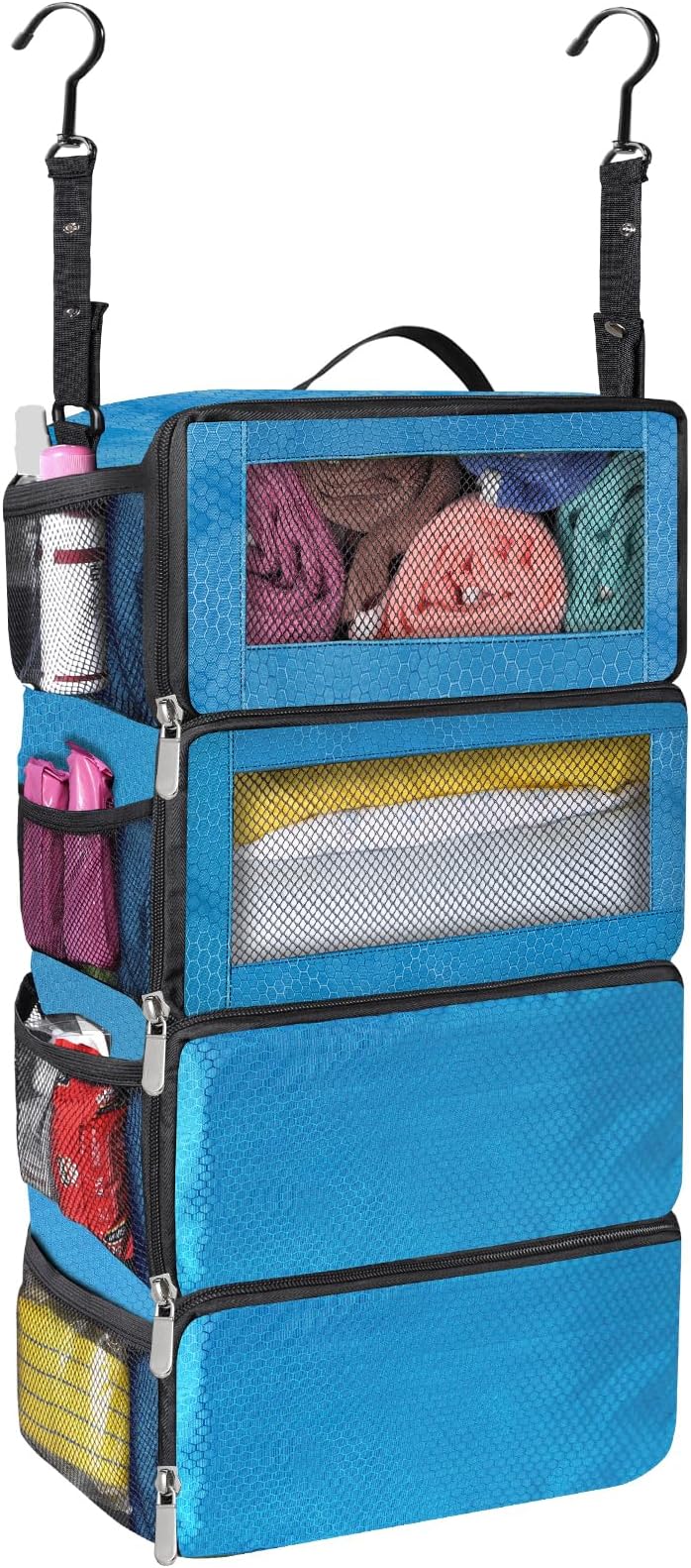 Hanging Travel Luggage Organizer Travel Bag Packing Organizers Luggage Organizer for Suitcase Carry on Closet Hanging Packing Cubes for Travel (Blue)