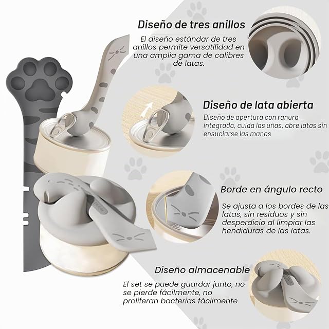 Foto 3 de 7 de KUBDPQOR tapas de silicona, cuchara abrelatas, tapas para latas, mini espátula para alimentos en caja