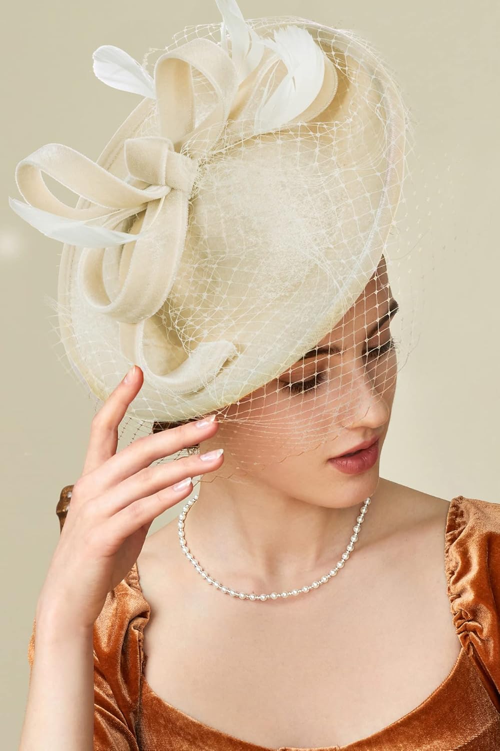 BABEYOND Tea Party Fascinator Kentucky Hat Fascinator Cocktail Church Pillbox Hat Derby Headband