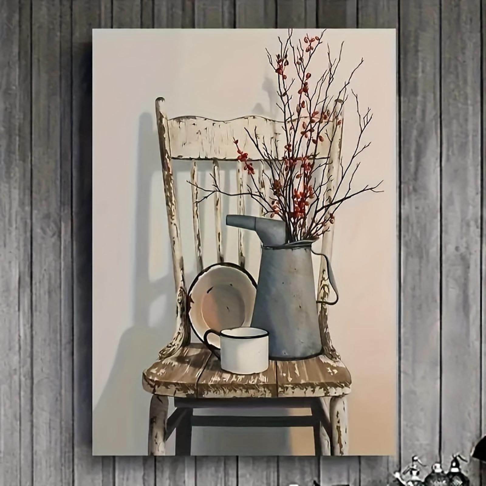 Toile murale fleur de qualité supérieure grand format 90x125cm peinture vintage sur châssis - 8