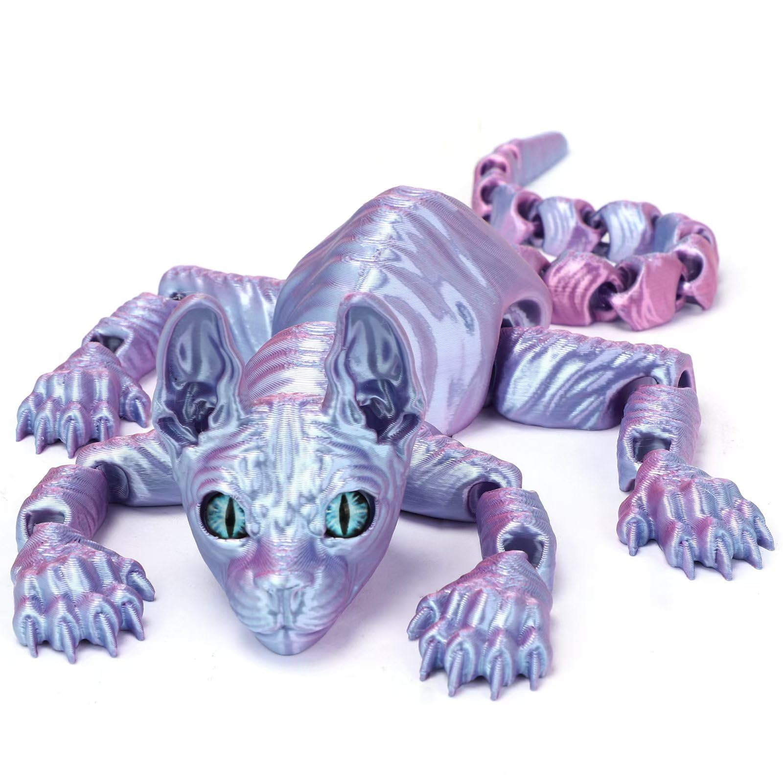 Amazon.co.jp: 3Dプリントスフィンクス猫の置物 リアルな関節式フィ