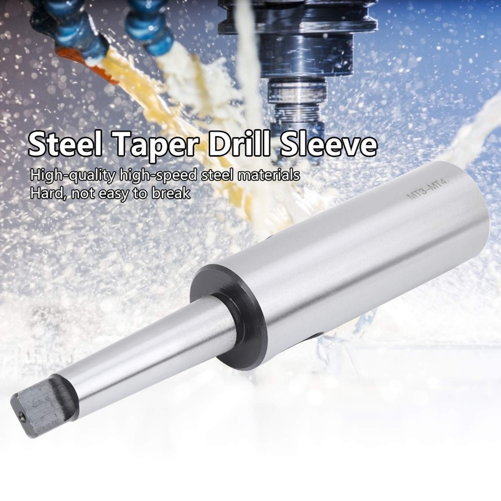 Adapter tulei wiertła stożkowego ze stali. Tuleja redukcyjna ze stali szybkotnącej MT3-MT4. Oprawa CNC
