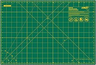 OLFA 12" x 18" Self Healing Rotary Cutting Mat (RM-CG) - Double Sided 12x18 Inch Cutting Mat with Grid for Quilting, Sewing, Fabric, & Crafts, Designed for Use with Rotary Cutters (Green)