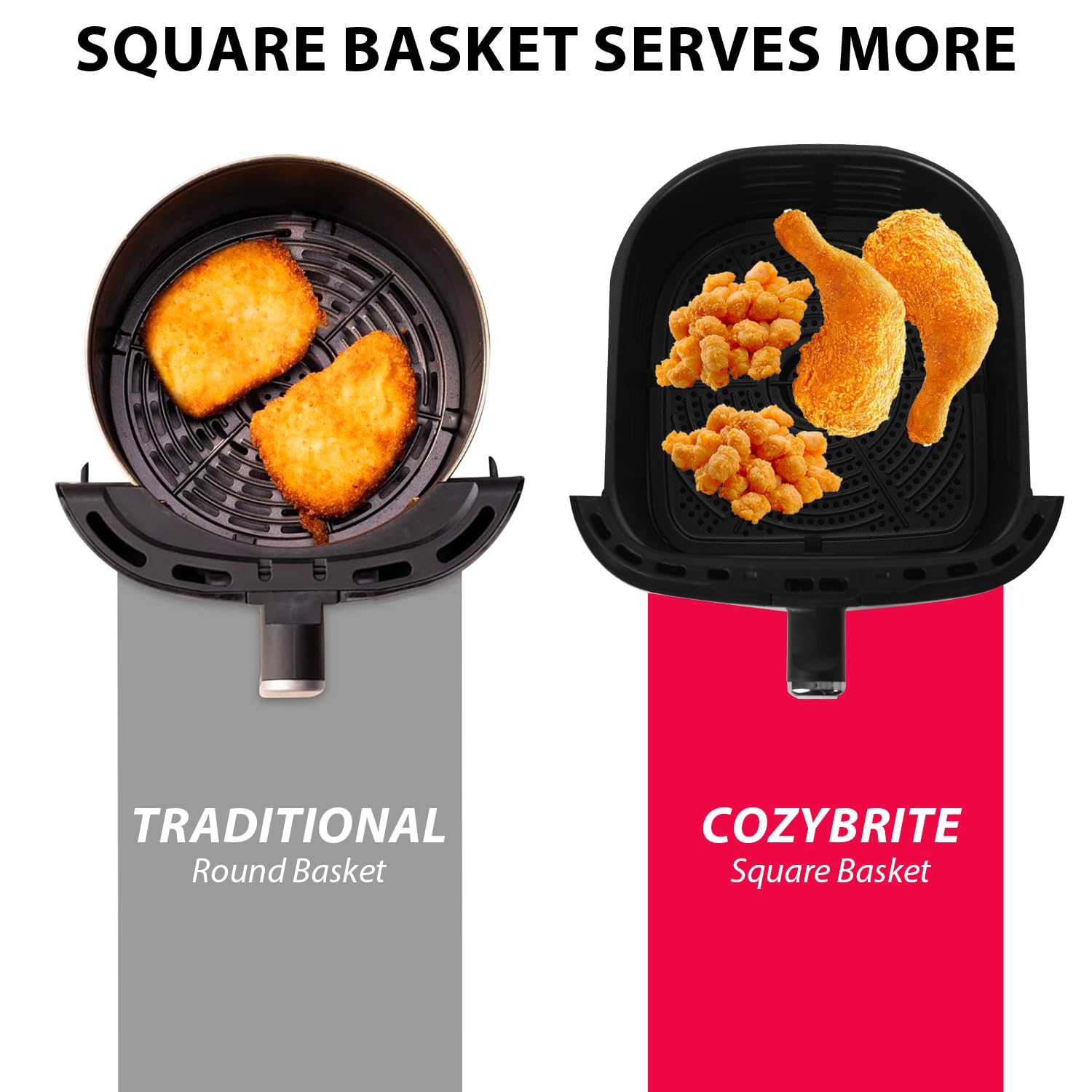 Air Fryer 5.5L Timer Temperature Control Detachable Nonstick Drawer Digital Dishwasher Safe for Oil Free Low Fat Healthy Cooking CD50-02M - Image 6