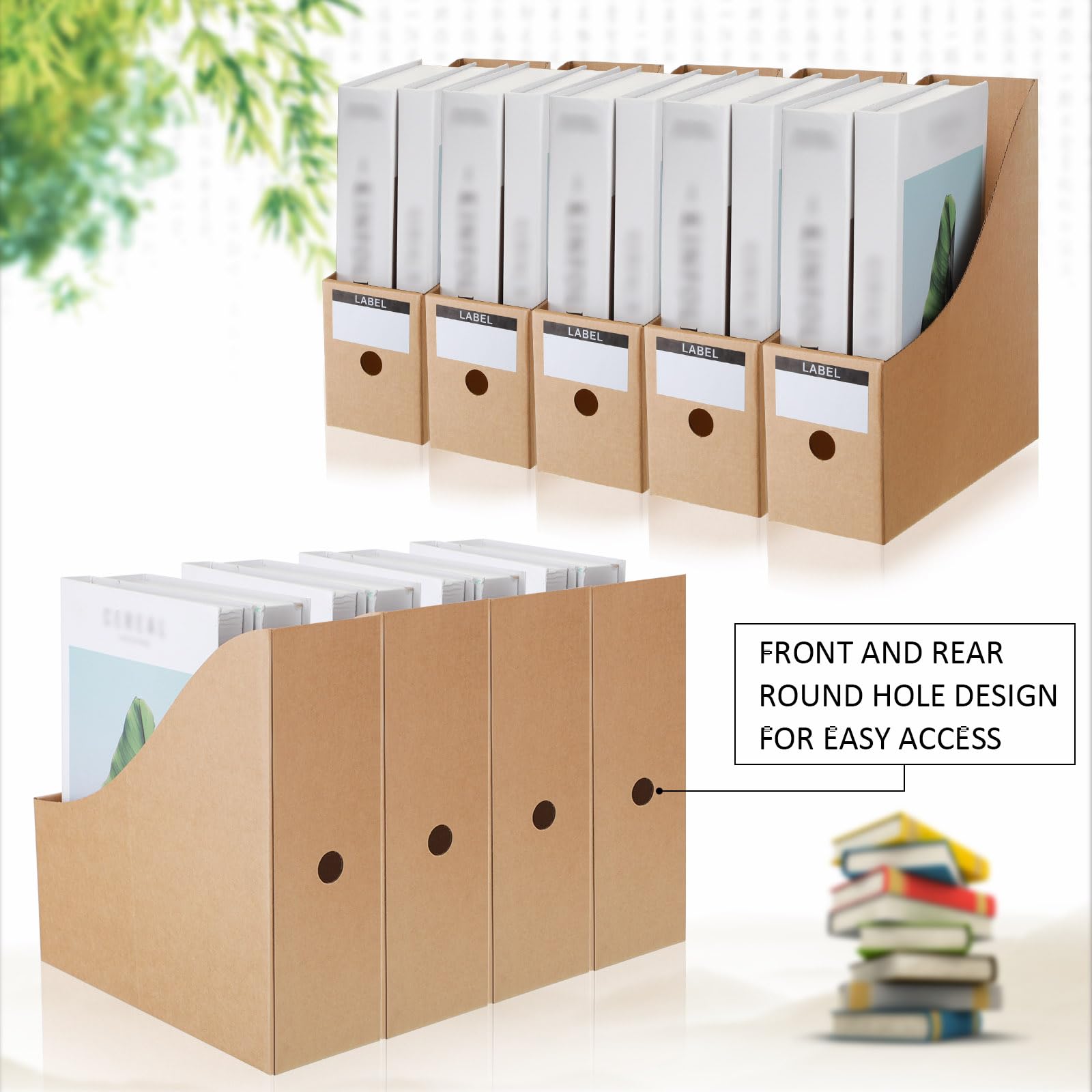 Folding File Organizers 36-Pack Cardboard Magazine Holders - 12 Color ...