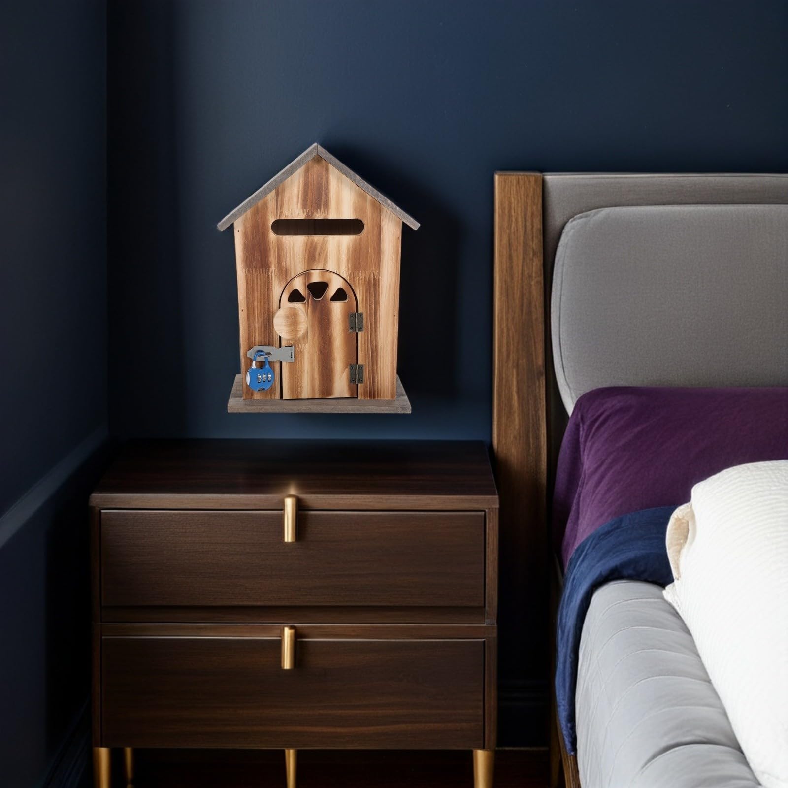 Briefkasten und Wand Wandmontiert Einwurfbox in Hausform Abschließbar Vintage Landhausstil für Wohnung und Außentür