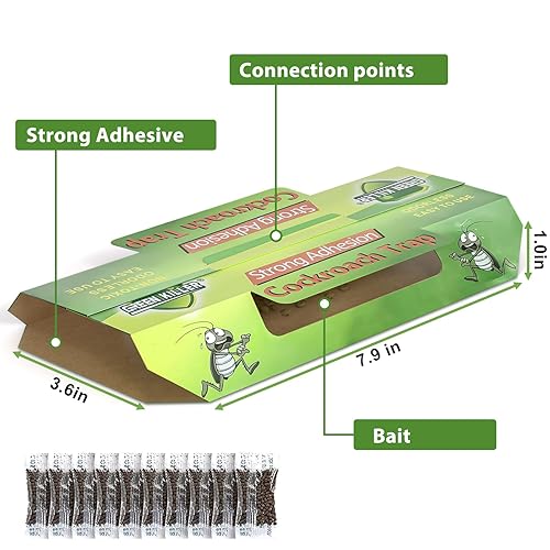 Miniatura 2 de Trampas para cucarachas para interiores, paquete de 20 trampas adhesivas para cucarachas en interiores y hogares, pegamento adhesivo para