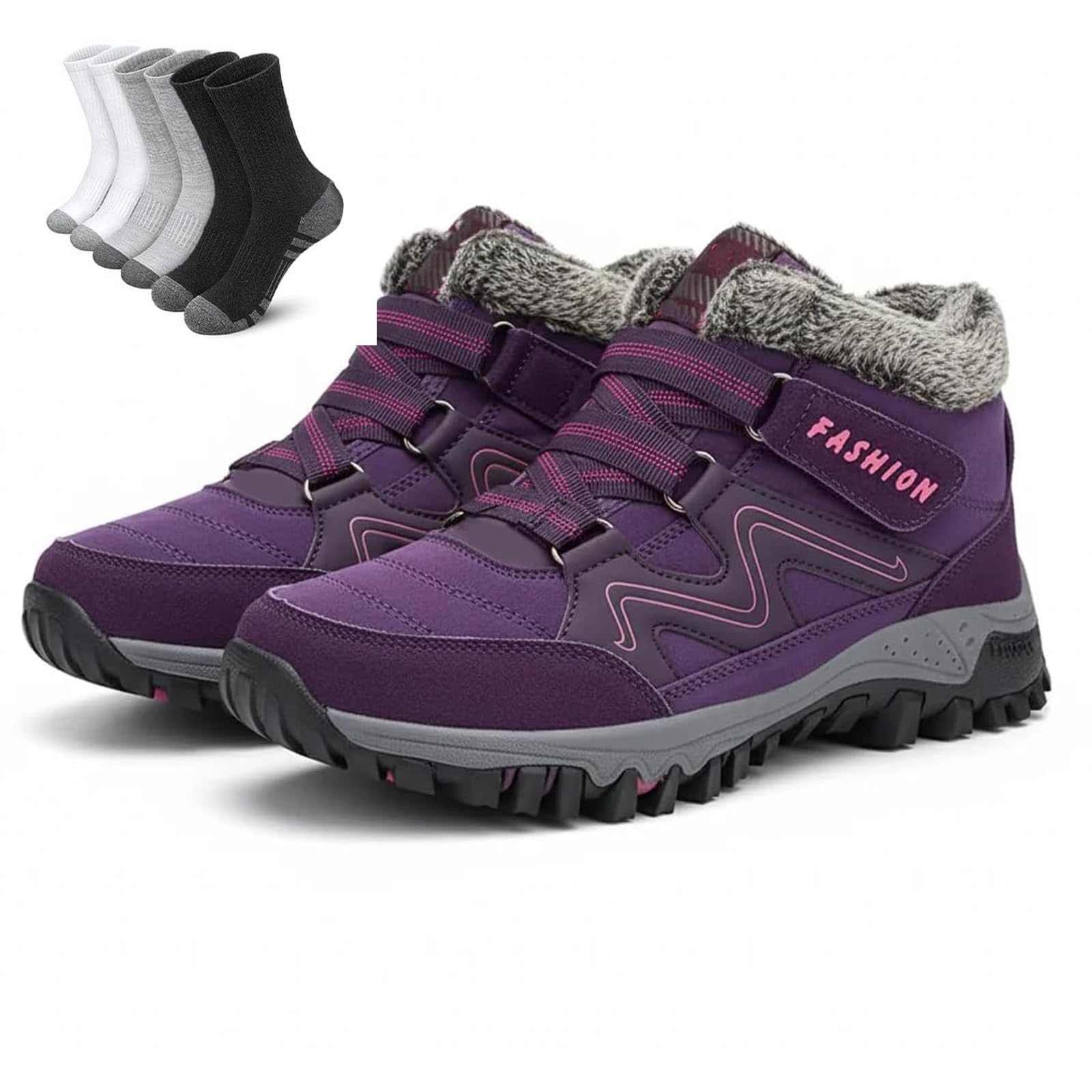 Comfort Orthopedic Boots Arch Support High-Traction Sole Winter Thickened Plush Warm Non-Slip Slip-On Snow Boots