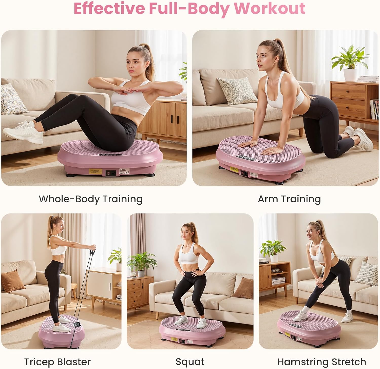 Curved Vibration Plate Exercise Machine, XL Vibration Plate 400 lbs Capacity with 9 Auto Modes and 120 Adjustable Speeds, Whole Body Vibration Plate Machine for Home Women Men