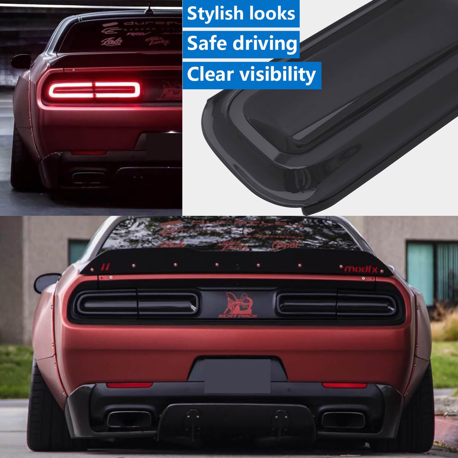 Tail Light Cover Camoo Smoked S Rear Light Guards Trim Exterior Accessories For Dodge Challenger 2015-2022 2019 Dodge Challenger Accessories - Foto 6