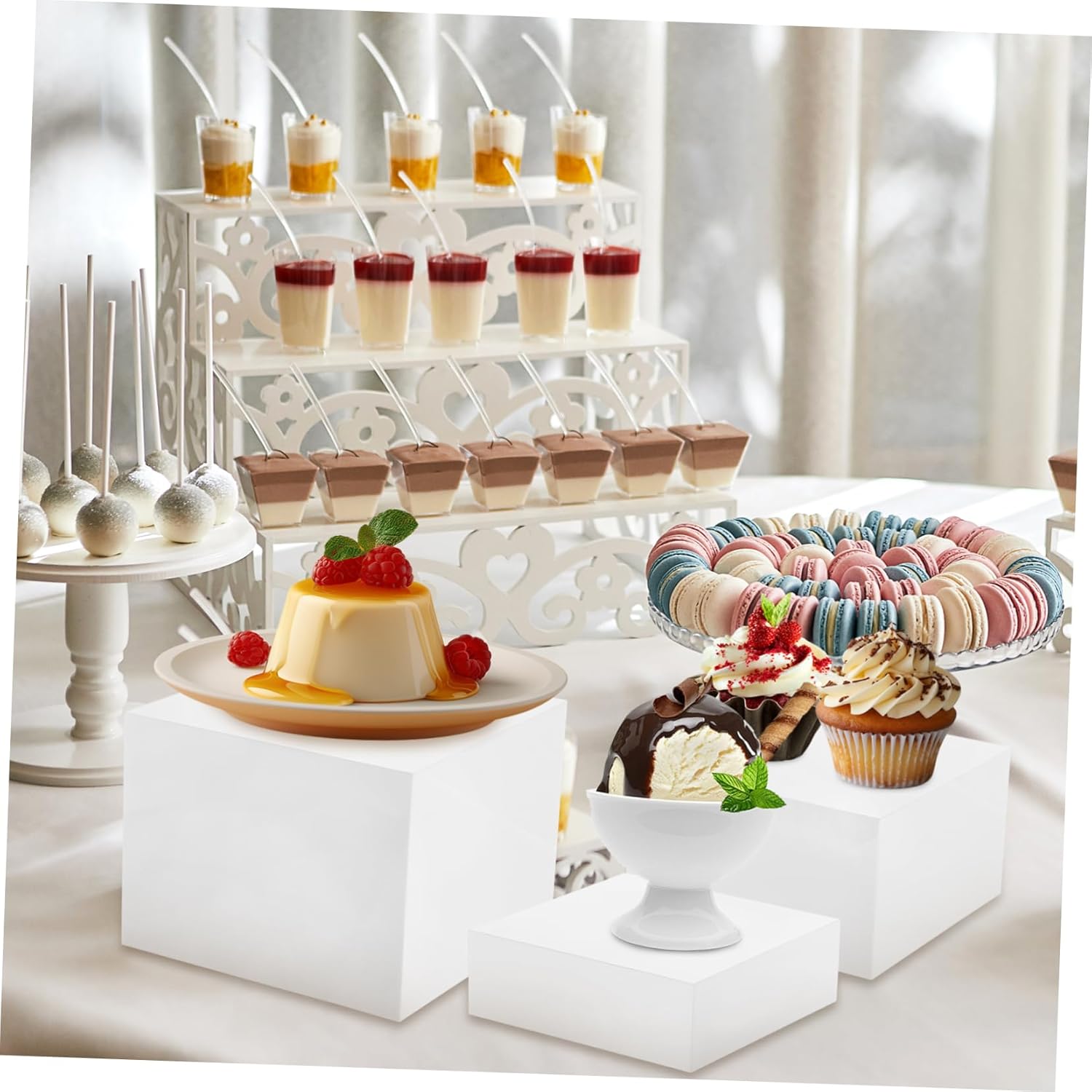 CHILDWEET 1set Food Risers Buffet Display Stands for Elegant Dessert for Parties Easy to Clean Minimalist Design for Catering and Events