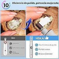 Vista 2 de Kit profesional de taladro de uñas: lima de uñas eléctrica con pantalla LCD y lámpara, amoladora de uñas gruesas de larga duración, herramientas