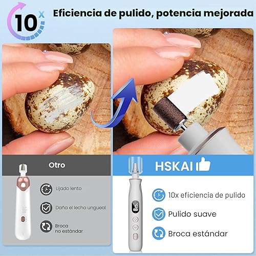 Miniatura 2 de Kit profesional de taladro de uñas: lima de uñas eléctrica con pantalla LCD y lámpara, amoladora de uñas gruesas de larga duración, herramientas