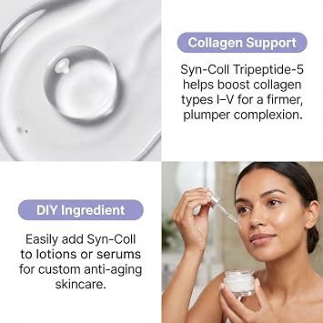 Palmitoyl Tripeptide-5 Collagen Peptide Serum Booster for Face, Swiss Made