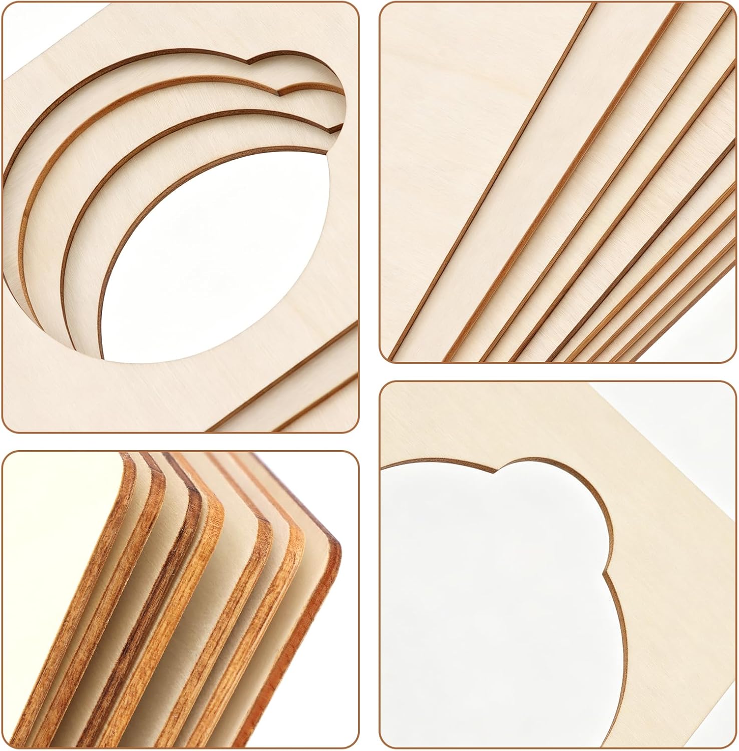 16 PCS 9.5"x3.25" Unfinished Wooden Door Knob Hangers Blanks