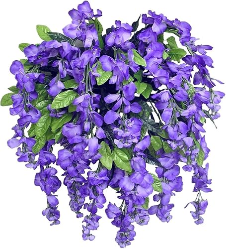 Miniatura 3 de Admired By Nature GPB392-LAVENDER-2 - Flores de arbusto colgantes largas de glicinia, 15 tallos para decoración del hogar, boda, restaurante y