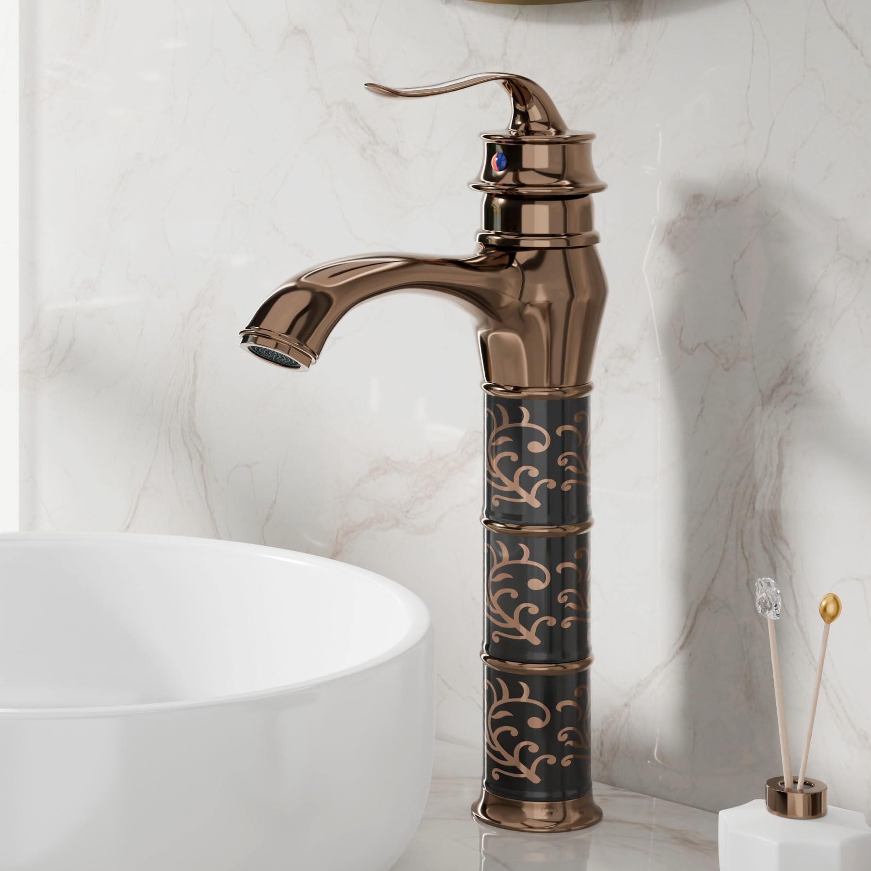 Black Gold Basin Mixer Tap - Modern Bathroom Faucet -11 Black Gold Basin Mixer Tap - Modern Bathroom Faucet -11