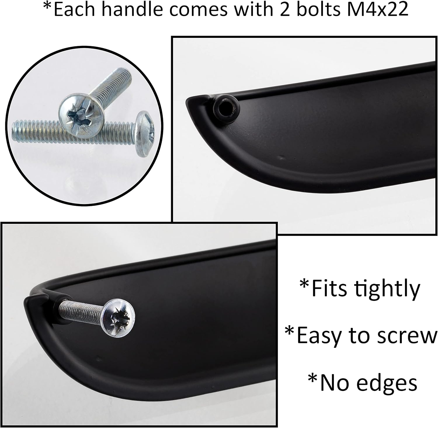 AERZETIX - C64383 – Set of 2 Furniture Handles Wheelbase 96 mm – Door Cupboard Drawer Interior Decoration Kitchen Living Room Assembly – Metal – Matte Black