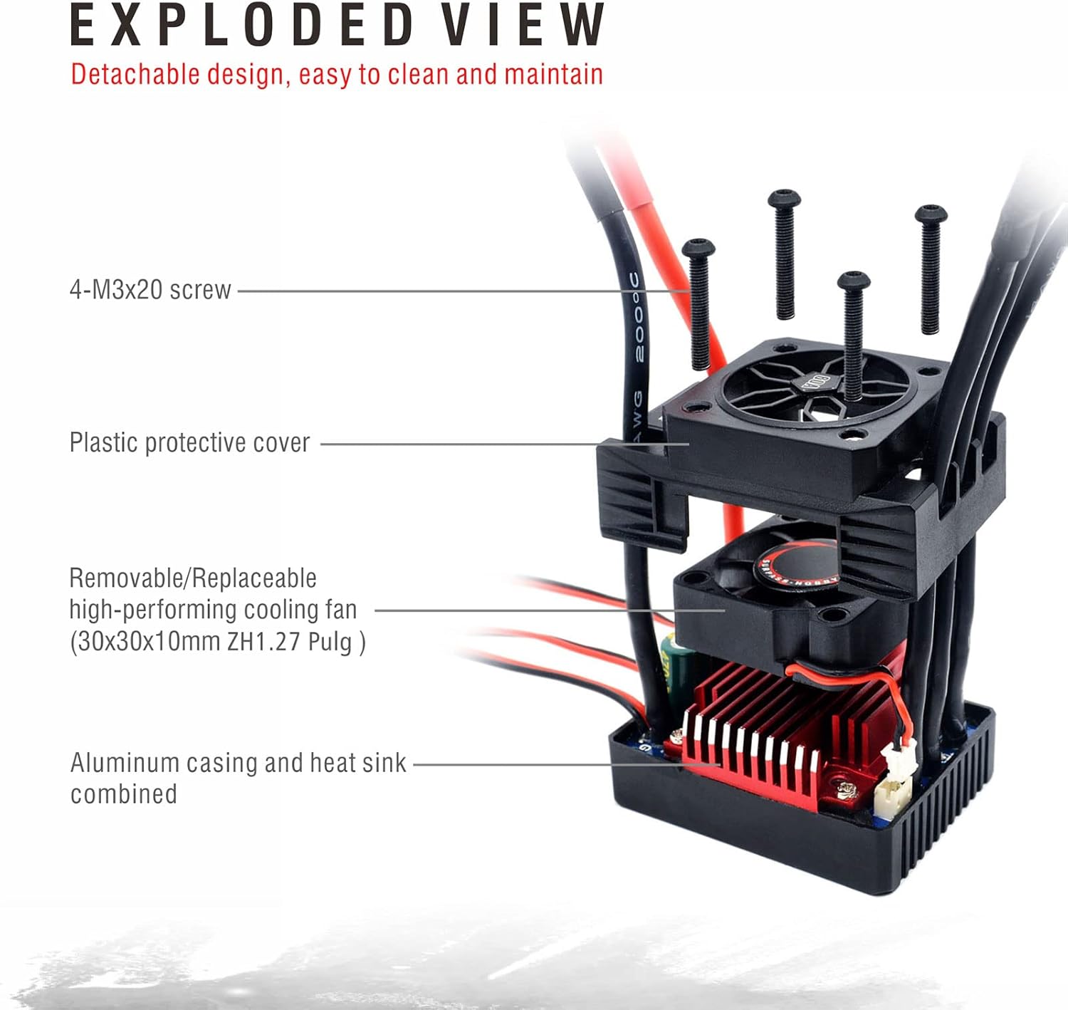 Surpass Hobyy 3650 4350kv Brushless Motor with Waterproof Smart 60A ESC for 1/10 Remote Control Car