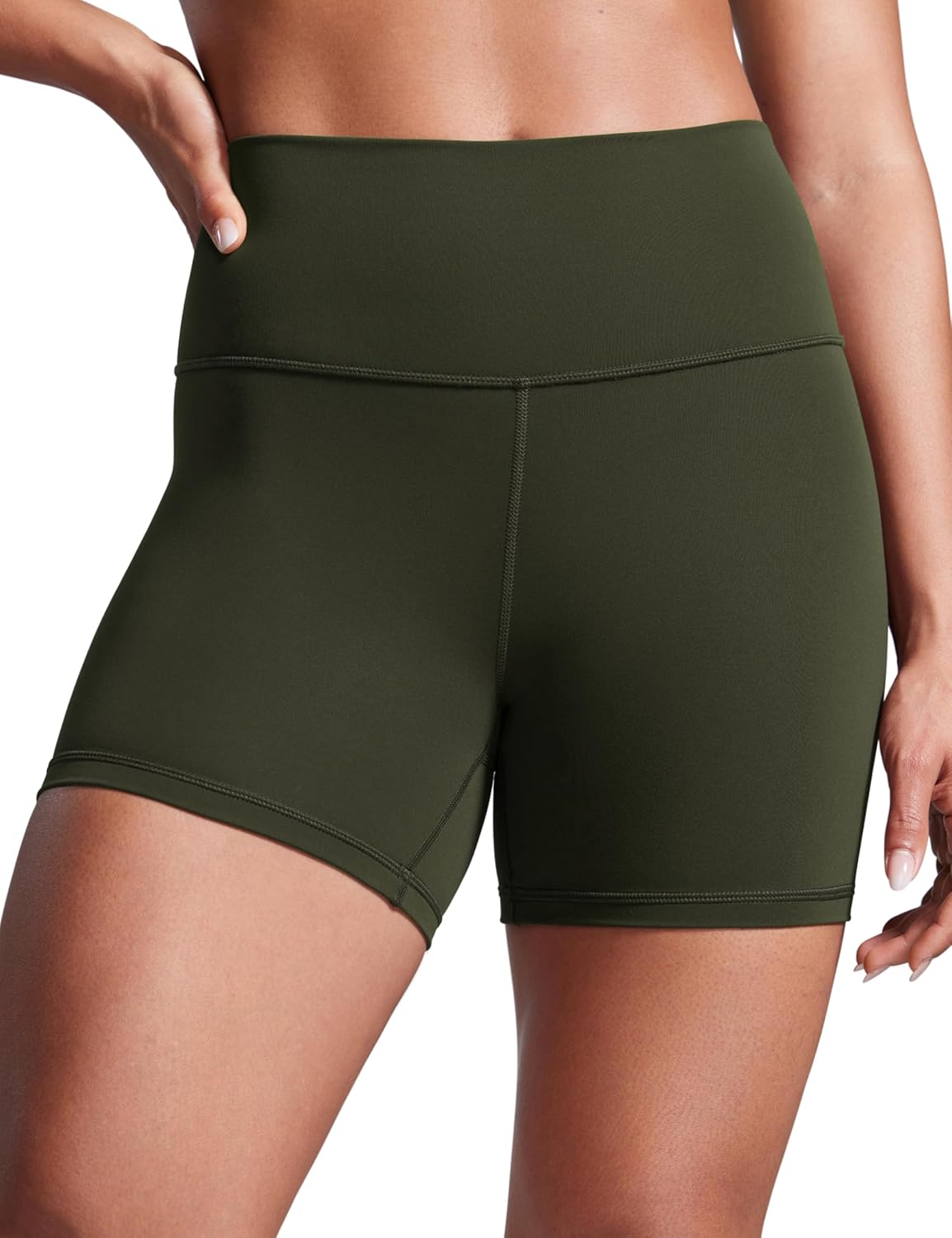 CRZ YOGA Butterbreeze Athletic Biker Shorts 4'' - High Waisted Workout Gym Volleyball Running Yoga Tummy Control Womens