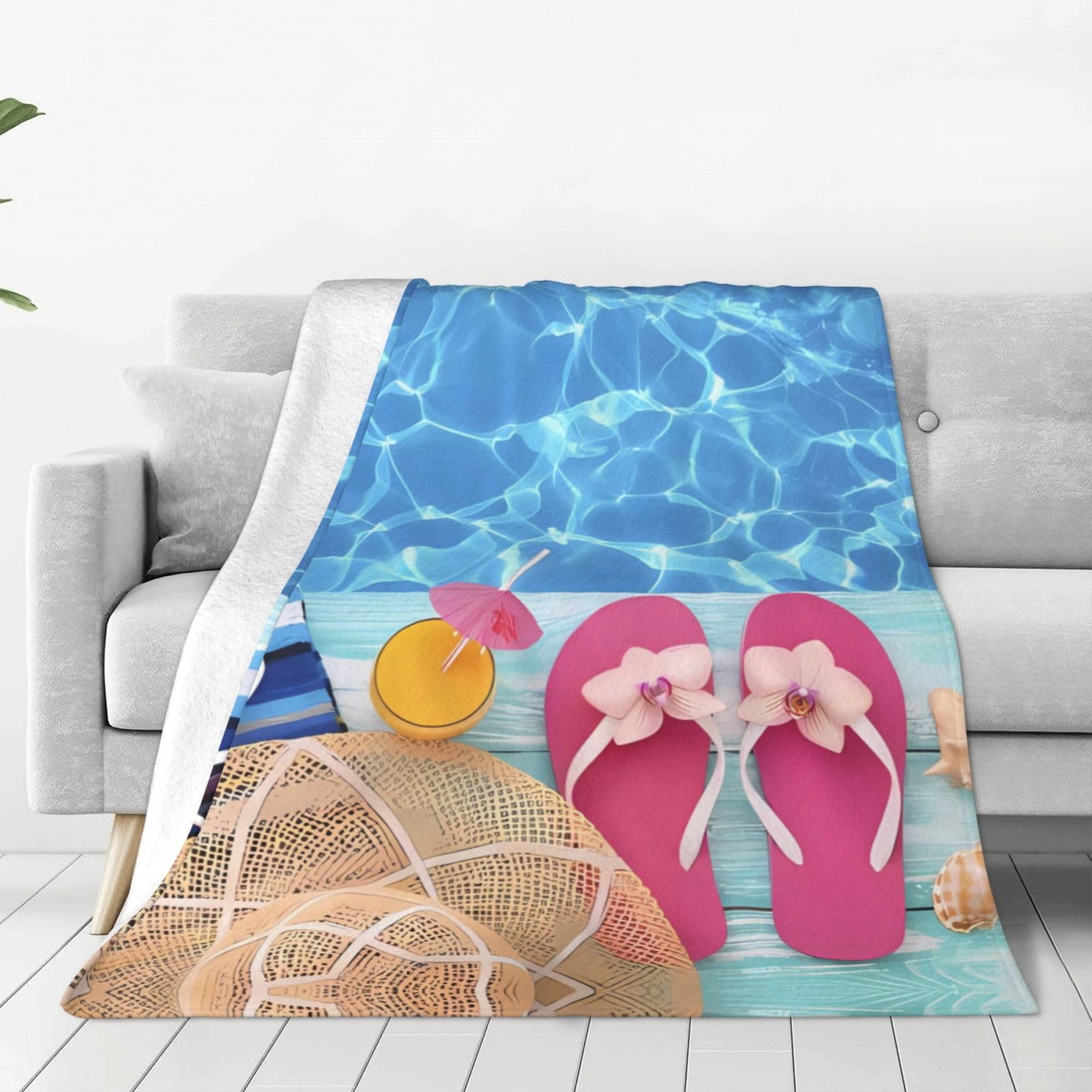 Jeté de lit flanelle polaire pour salon canapé confortable couverture de détente toutes saisons