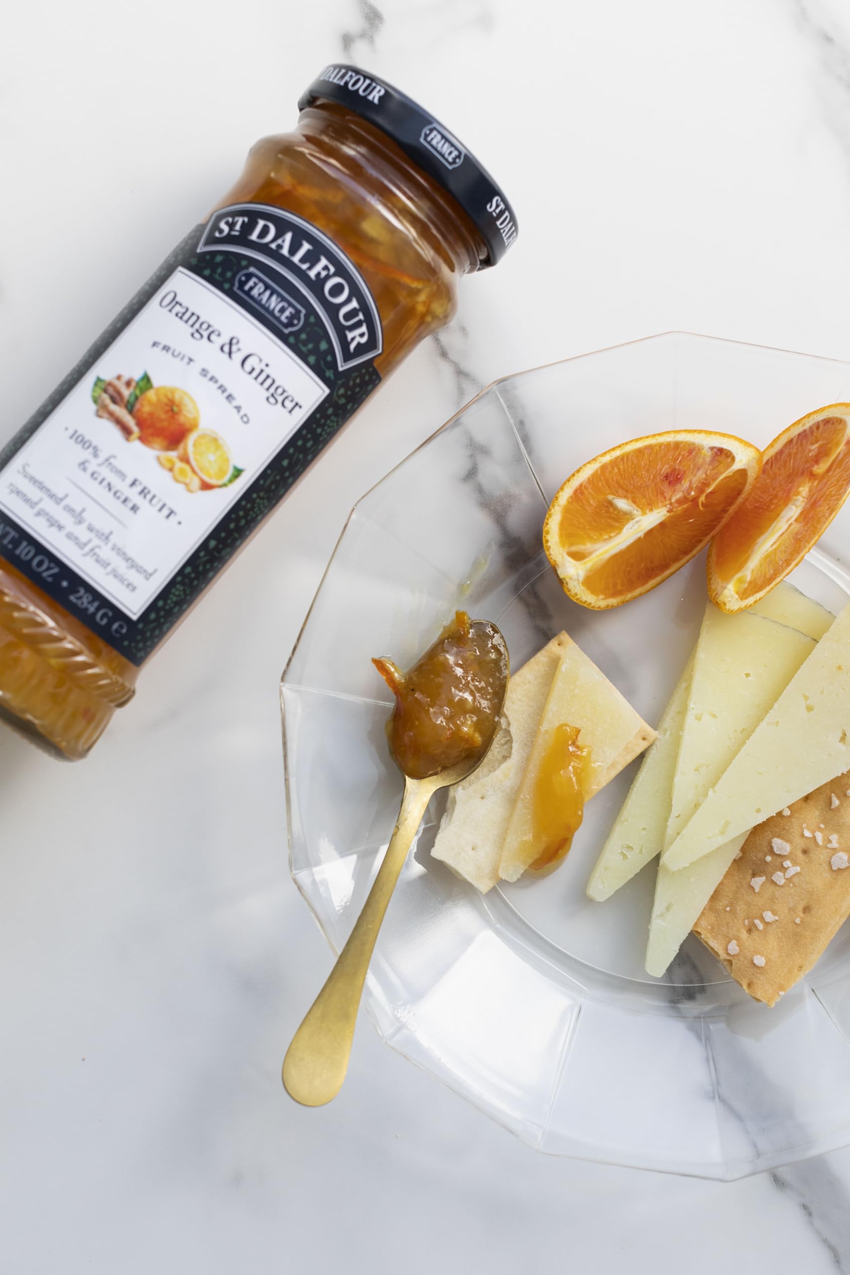 St Dalfour JENGIBRE Y NARANJA | Fruta triturada | Mermelada natural 284g | 100% fruta sin azúcares añadidos