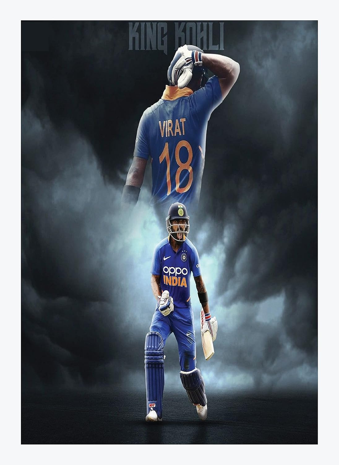 BIRD'S MIND Number 18 Captain Virat Kohli Wall Hanging Synthetic Wood