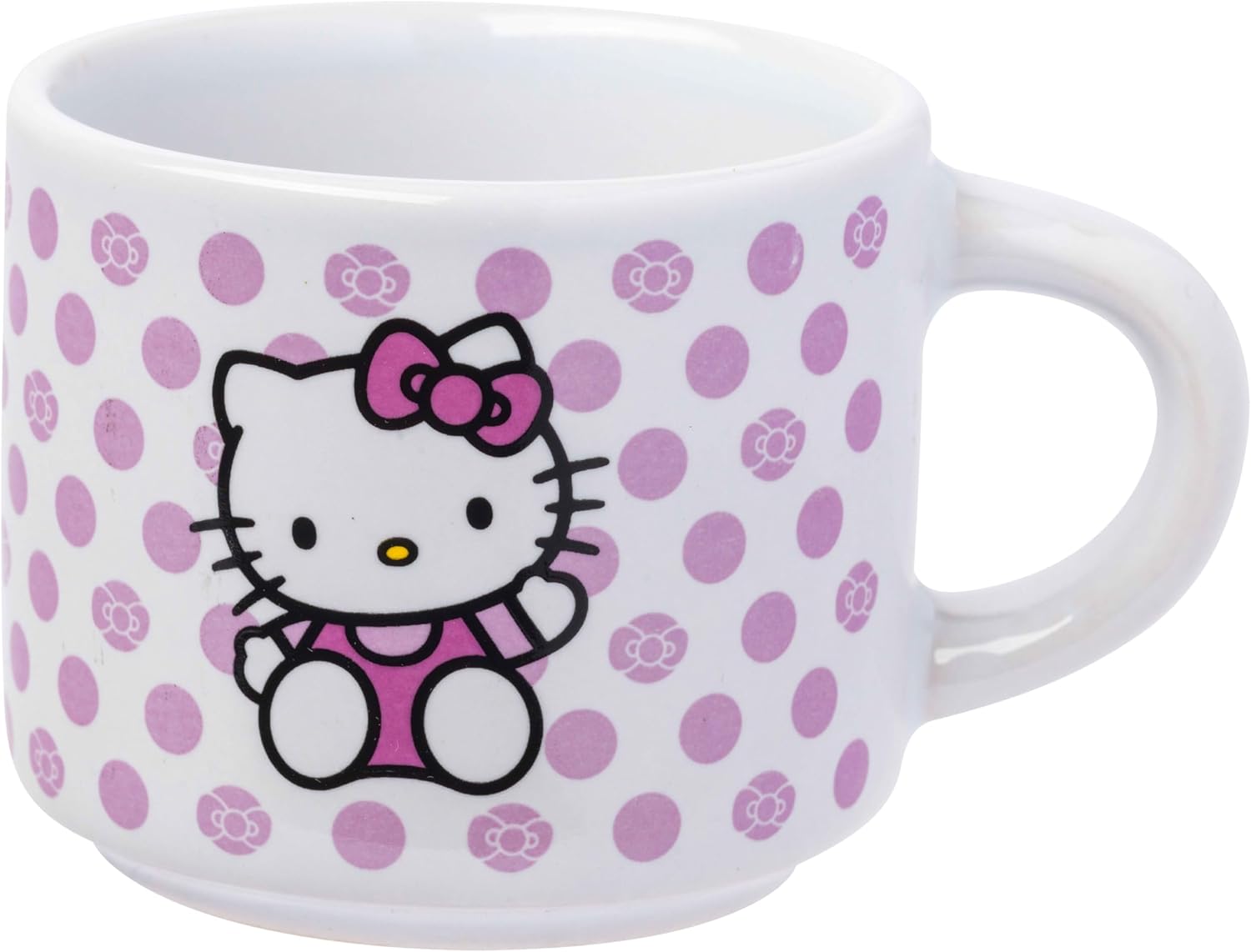 Silver Buffalo Sanrio Hello Kitty Polka Dots 4pc Stackable Ceramic Espresso Small Cup Set, 3 Ounces - Image 10