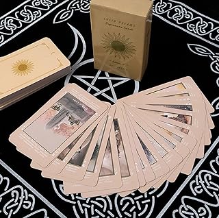 Jayiaine 78 Tarot Cards with Instruction, Waterproof, Anti-Wrinkle, Waite Tarot Deck with Exquisite for Birthday Holiday Family Party Play Card Game,Gold