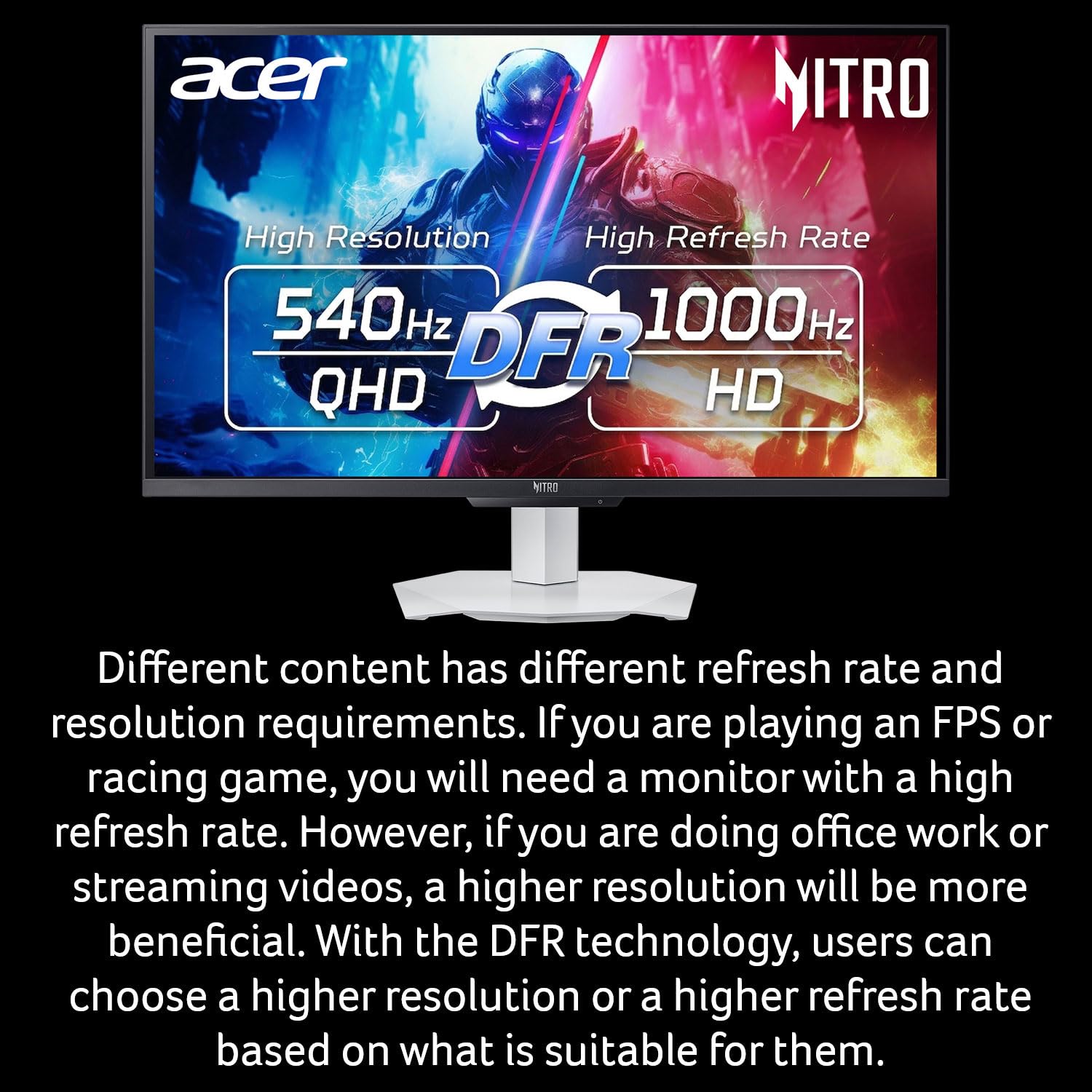 Amazon.co.jp: Acer Nitro 27インチ WQHD ゲーミングモニター | 540Hz